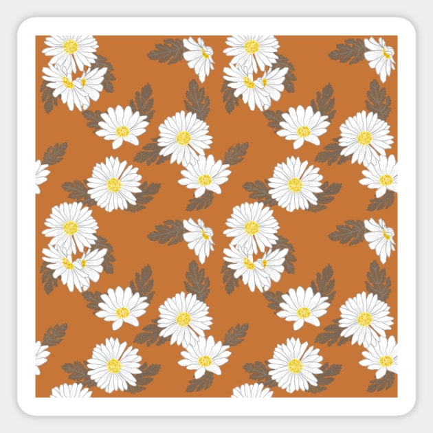 Daisy pattern, vintage color palette Sticker by RosanneCreates